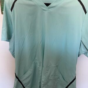 Grey's Anatomy Light Green Scrub Top with Black Details